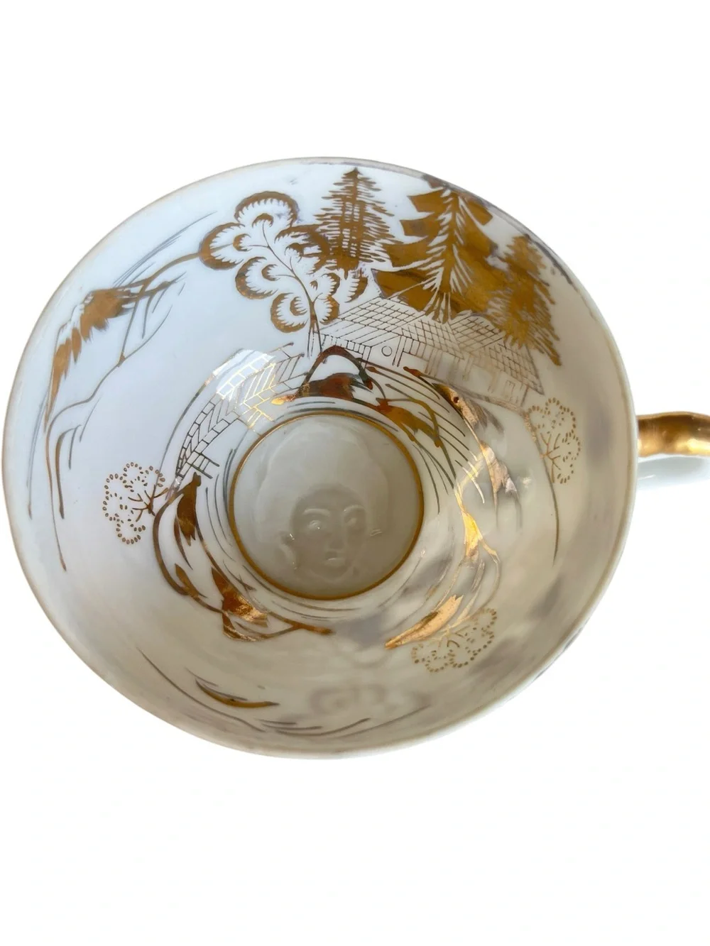 Vintage Japanese Kutani Porcelain Geisha Teacup